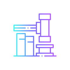 Auction Finance icon with blue duotone style. business, bank, safe, law, contract, gavel, balance. Vector illustration