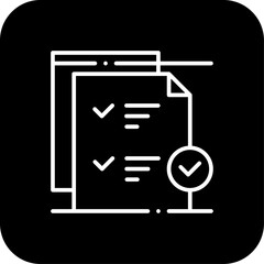 Approve Finance icon with black filled line style. check, mark, choice, quality, approval, confirm, agreement. Vector illustration