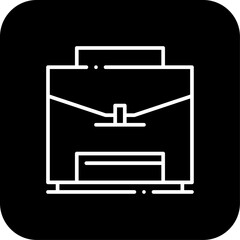 Briefcase Finance icon with black filled line style. office, bag, portfolio, baggage, suitcase, document, brief. Vector illustration