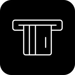 ATM Finance icon with black filled line style. money, bank, card, credit, payment, dollar, debit. Vector illustration