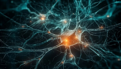 Neural axons connect, communicate the brain magic generated by AI