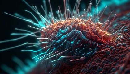 Molecular structure of cancer cell on high scale generated by AI