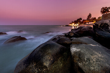 View of Hua Hin Beach from the rock shore