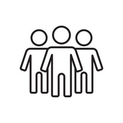 Team Business people icon with black outline style. teamwork, people, partnership, group, meeting, company, organization. Vector illustration