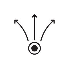 Decision Business people icon with black outline style. solution, strategy, choice, way, direction, point, guidance. Vector illustration