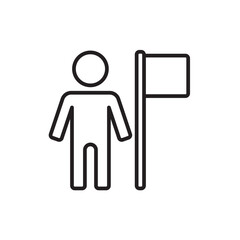 Learning Business people icon with black outline style. digital, online, education, concept, study, tutorial, teacher. Vector illustration