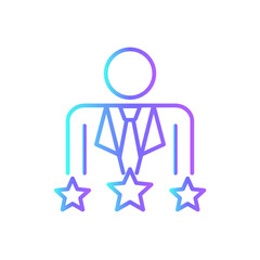Experience Business people icon with blue duotone style. star, review, service, rating, survey, satisfaction, opinion. Vector illustration
