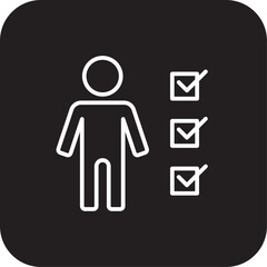 Fototapeta premium Candidate Business people icon with black filled line style. human, people, job, career, leadership, employee, person. Vector illustration