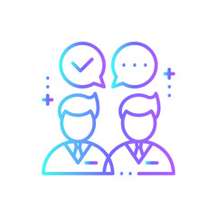 Agreement Business people icon with blue duotone style. handshake, people, team, partnership, cooperation, contract, group. Vector illustration