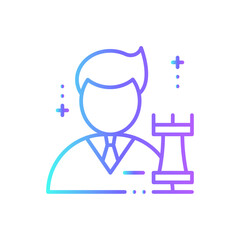 Strategy Business people icon with blue duotone style. idea, management, target, teamwork, concept, goal, solution. Vector illustration
