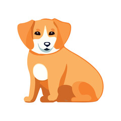 Cute puppy sitting icon isolated