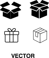 Box sign icon set vector illustration on white background..eps