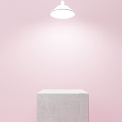 Pink and Geometry 3D Podium Render