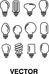 Light Bulbs Icons set vector illustration on white background..eps