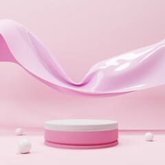 Pink and Geometry 3D Podium Render