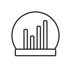 Prediction Data management iconwith black outline style. analysis, data, information, research, statistics, predict, bar. Vector illustration
