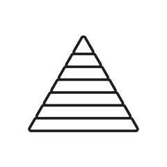 Pyramid Data management iconwith black outline style. chart, graph, triangle, growth, hierarchy, data, level. Vector illustration