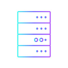 Database Data management icon with blue duotone style. information, network, storage, security, server, hosting, cloud. Vector illustration