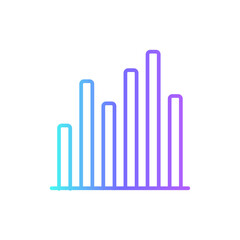 Bar Data management icon with blue duotone style. growth, chart, graph, diagram, statistic, analytics, profit. Vector illustration
