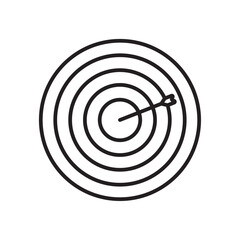 Target Data management iconwith black outline style. goal, success, solution, objective, accuracy, accurate, center. Vector illustration