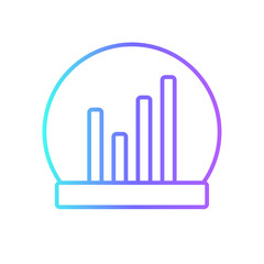 Prediction Data management icon with blue duotone style. analysis, data, information, research, statistics, predict, bar. Vector illustration