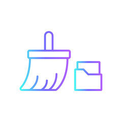 Cleaning Data Data management icon with blue duotone style. computer, internet, clean, service, information, user, software. Vector illustration