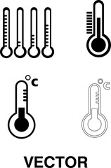  Thermometer icon set vector illustration on white background 