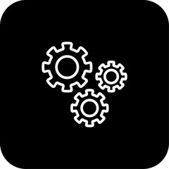 Management Data management icon with black filled line style. business, teamwork, team, strategy, concept, manage, gear. Vector illustration