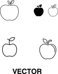 Apple vector icon, fruit symbol. apple icon set on white background..eps