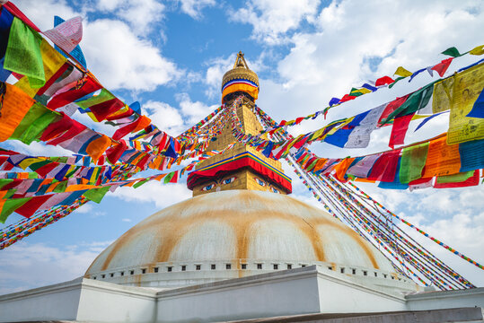 boudha stupa, aka Boudhanath, located at kathmandu, nepal