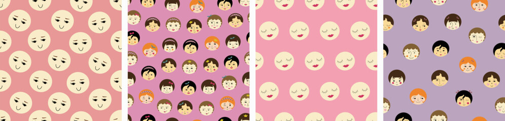 Feminine look, abstract personage, mascot design, funny face, cute icon