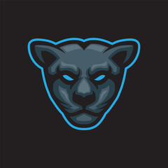 Black panther head mascot logo