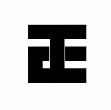 te et t e initial letter logo isolated on white background