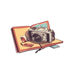 Old fashioned camera and equipment