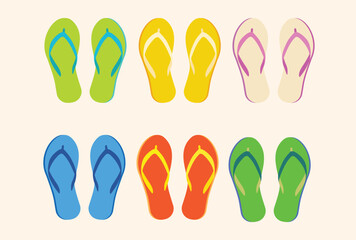 set of beach flip flops