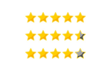 Icon star ratings for product reviews, internet sites and mobile apps on white backgrond vectors