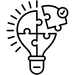 solve icon, line icon style, problem solving advise symbol vector stock.