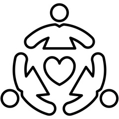 Solidarity Icon, Line Icon Style, Social community service Symbol Vector Stock.