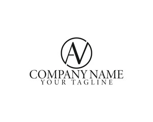 Abstract letter AV Unique round Logo Design Concept. Creative alphabet vector icon for company and brand.