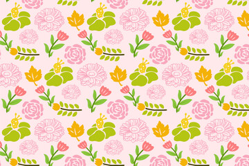 Foliage Cute feminine Abstract Flowers Seamless Patterns Backgrounds