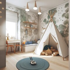 Designing Dreamy Spaces: Architecture Ideas for Kids' Bedrooms, Generative AI