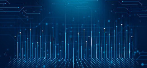 Digital lines technology background. Circuit board