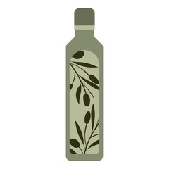 Fresh organic olive oil bottle