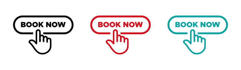 Book now vector icons set
