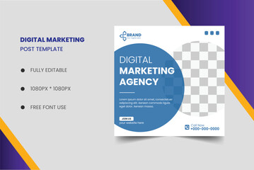 Obraz premium Digital marketing agency social media post template 