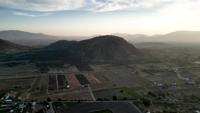 Sunrise in valley of oaxaca, cerro del dainzu, zapotec culture