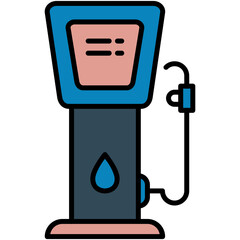 Fuel Icon, Line Filled Icon Style, Energy power resource Symbol Vector Stock.