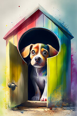 dog in the house