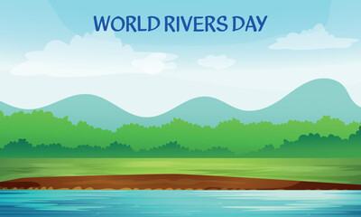 Fototapeta na wymiar world rivers day . Design suitable for greeting card poster and banner