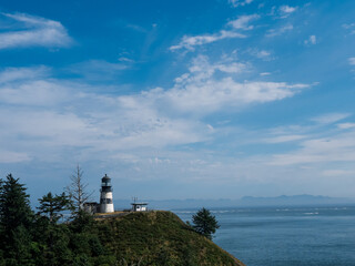 lighthouse on the coast of the sea